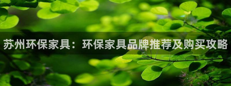 杏耀平台登录检测：苏州环保家具：环保家具品牌推荐及购买攻略